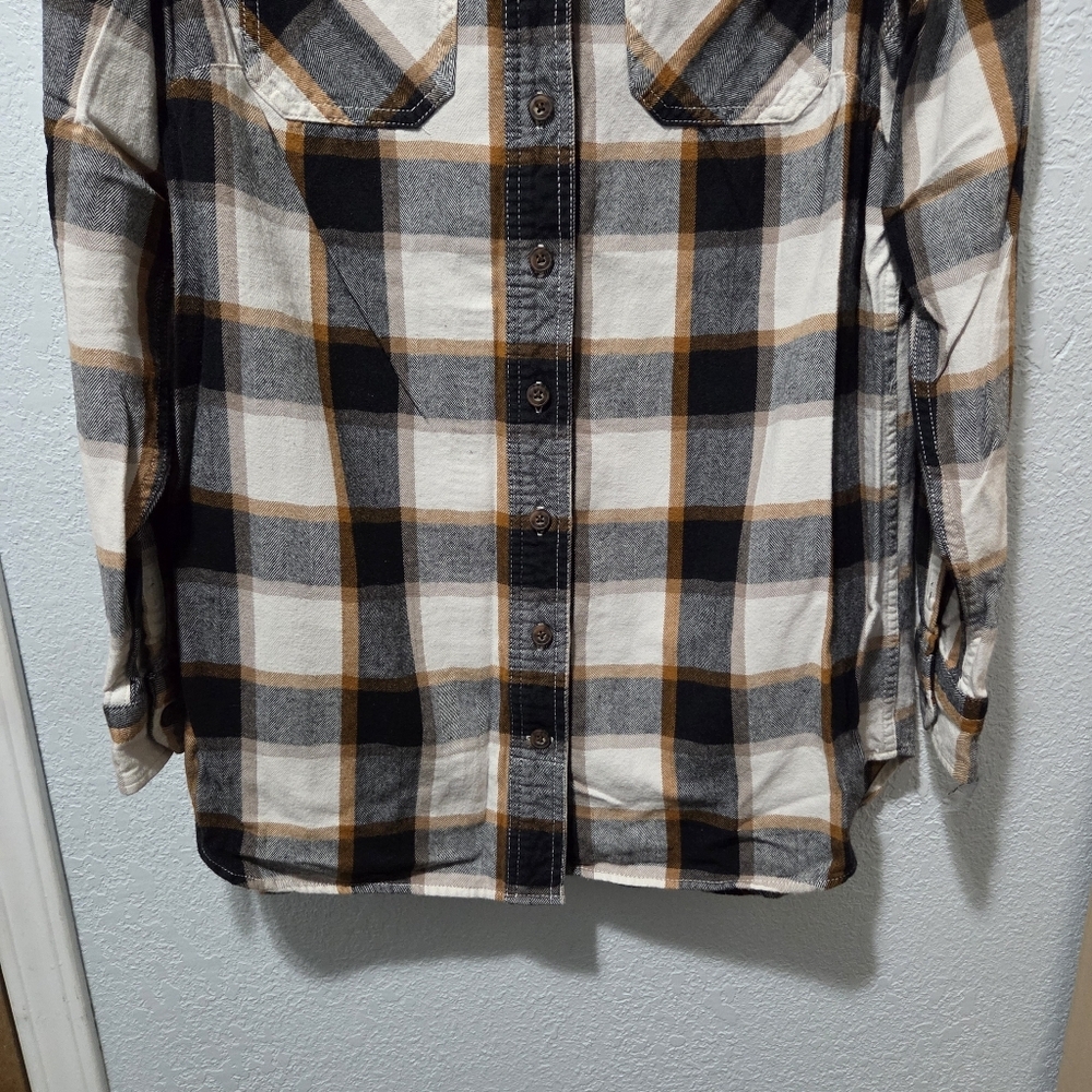 Duluth Trading Co Black and Tan Checkered Shirt - Picture 3 of 6